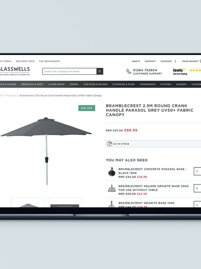 Glasswells YES ecommerce upselling